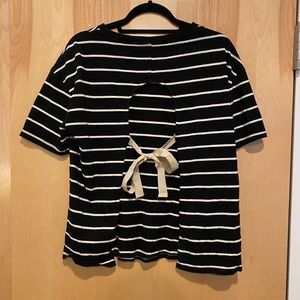 Topshop Open Back Striped Shirt